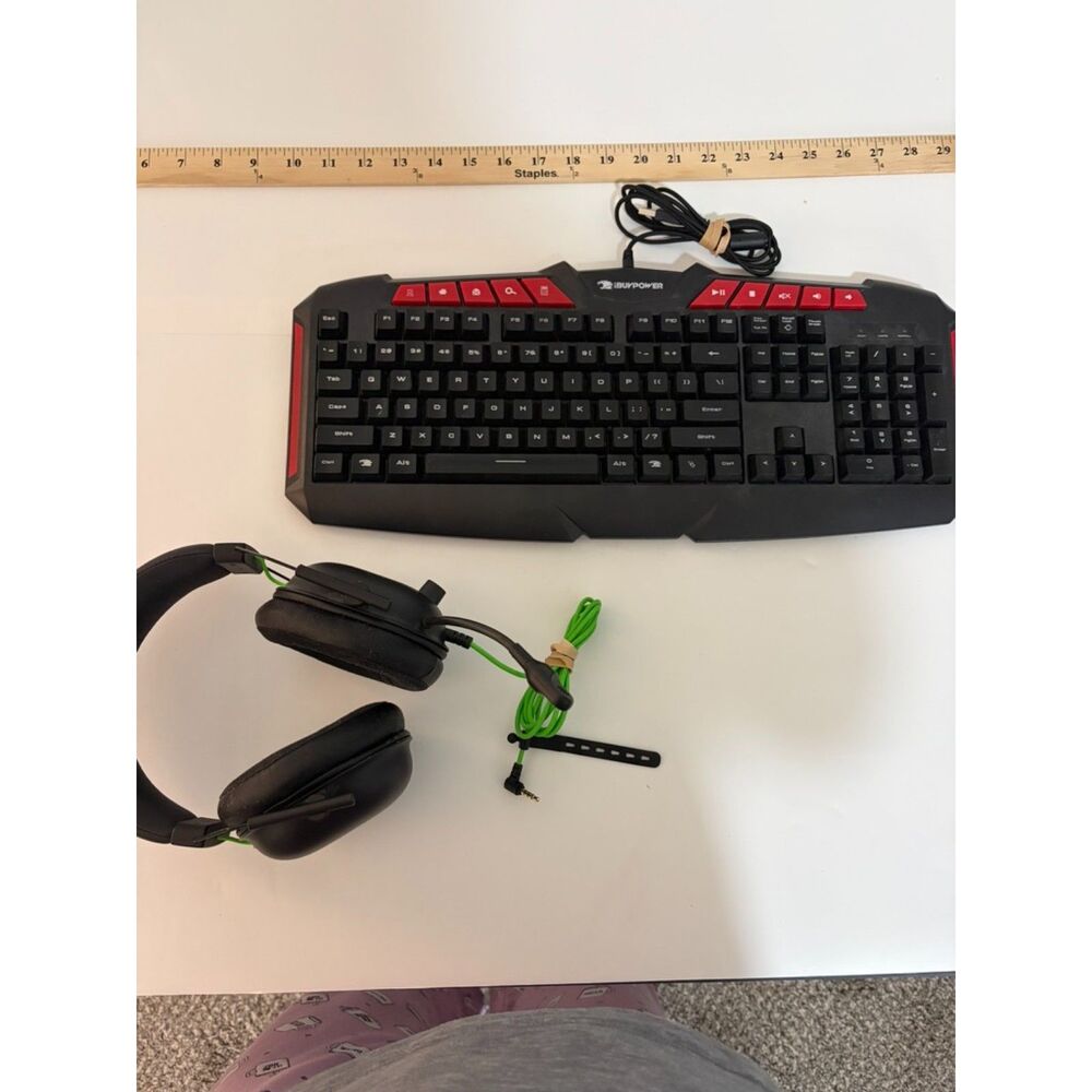 gaming keyboard and headset